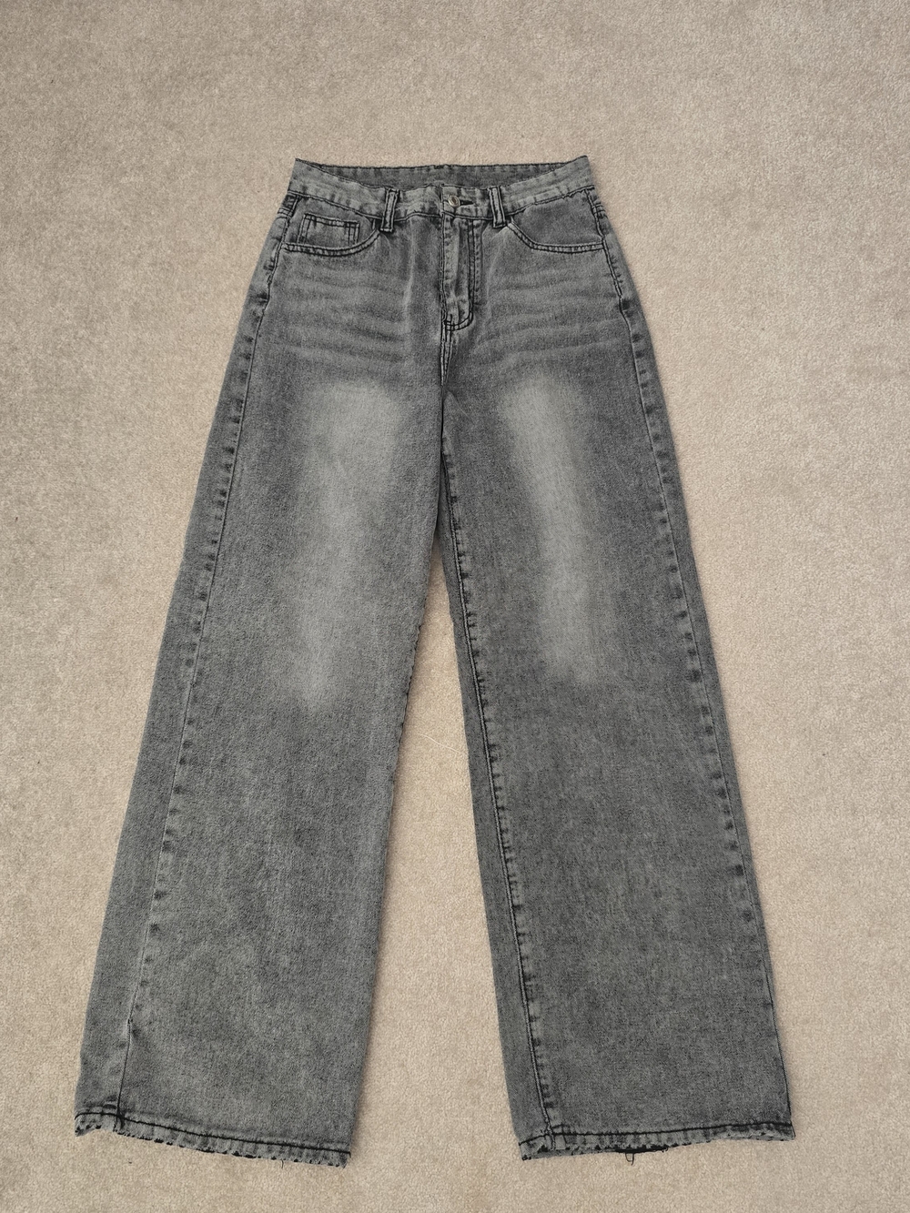 SHEIN Grayish Black High-Rise, Wide Leg Women's Jeans Size 6 (26/29)
